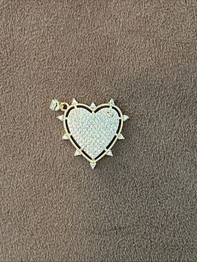 Gold Plated Heart Pavé Pendant with Clear CZ Crystal Stones